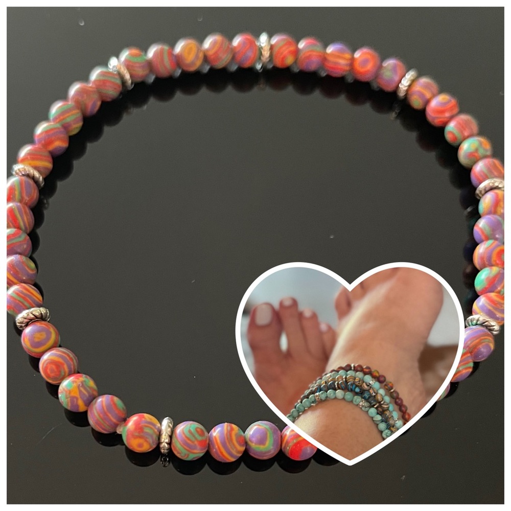 Nopinchy Malachite & Silver No Pinch Anklet